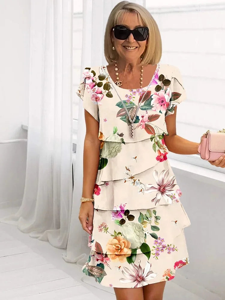 Dress For Women | Ruffled Floral Design