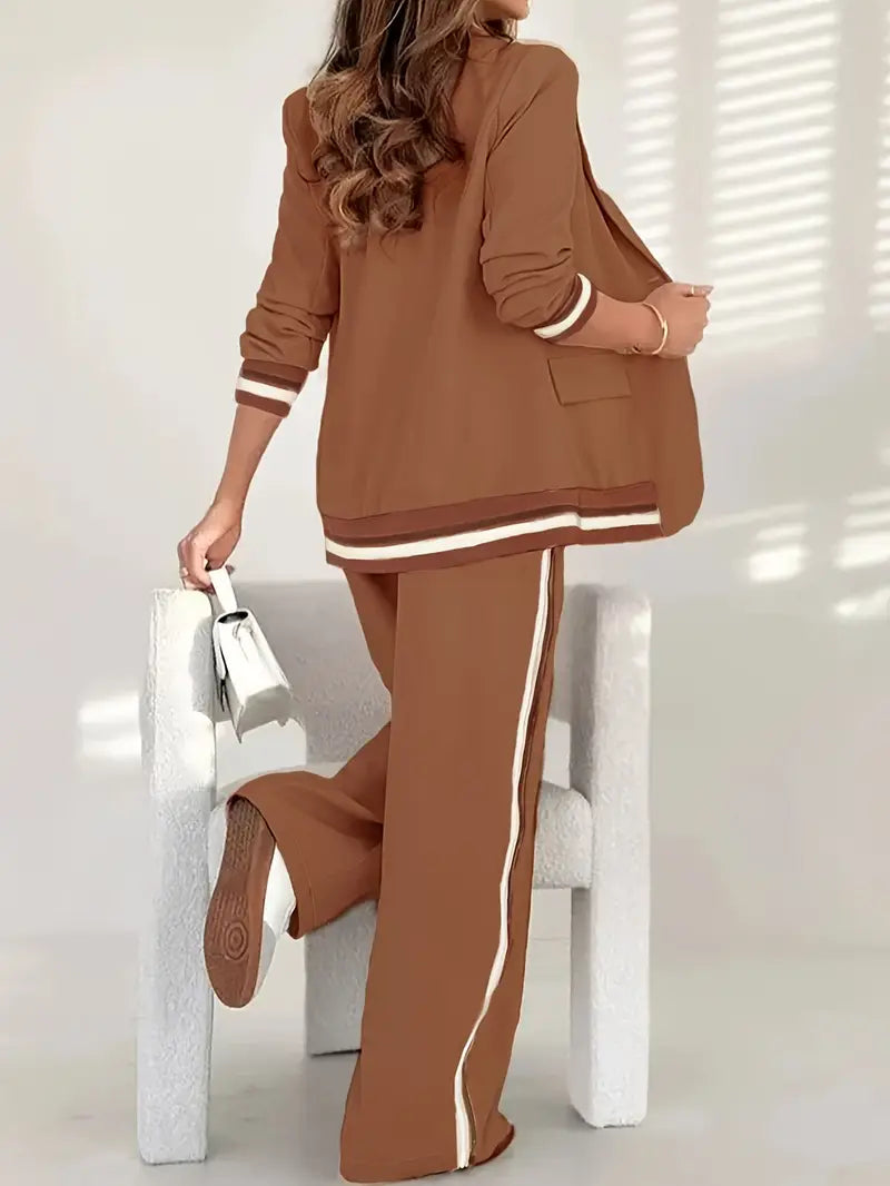 Women’s Lounge Set | Blazer Jacket & Wide Leg Pants