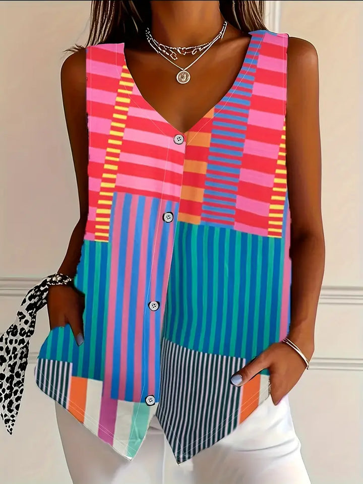Woman’s Blouse | Sleeveless Zebra-Print