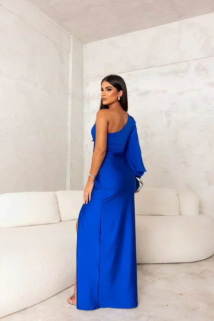 Women's Dress | One-Shoulder Maxi with High Slit