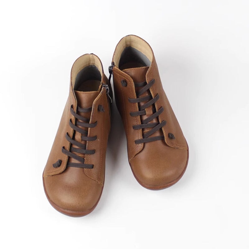 Boots For Women | Rounded Toe Lace Up Low Ankle Style