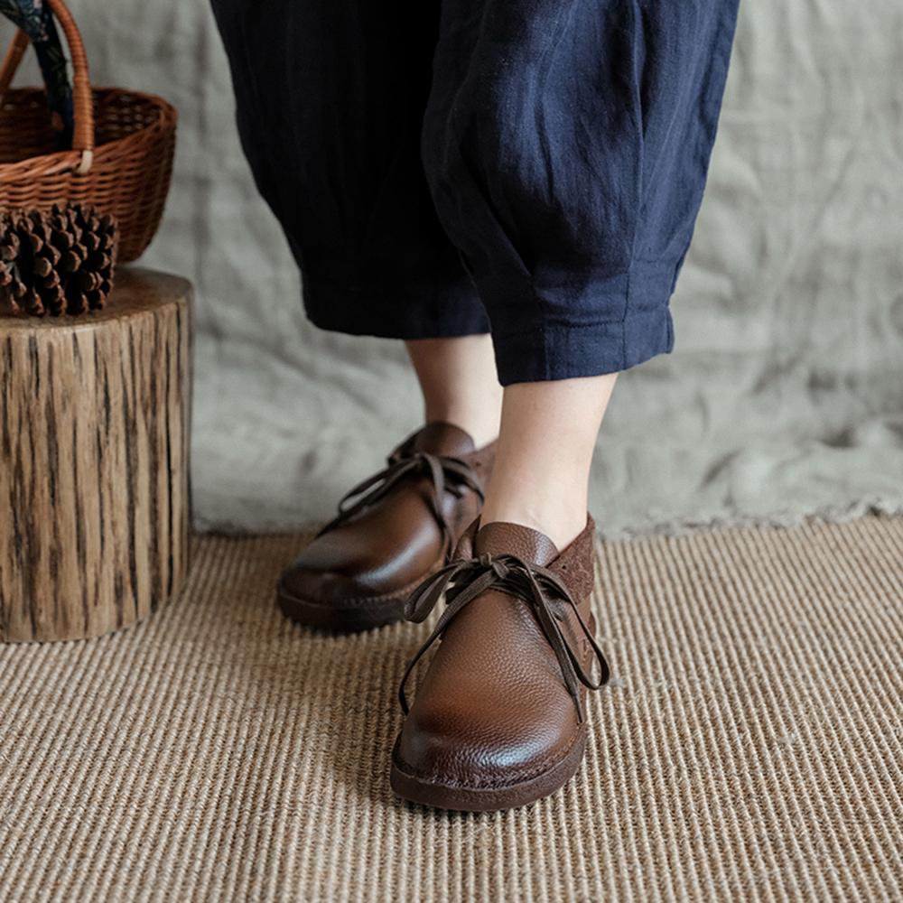 Boots For Women | Flat Sole Front Lace Ankle Style