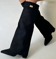 Black suede