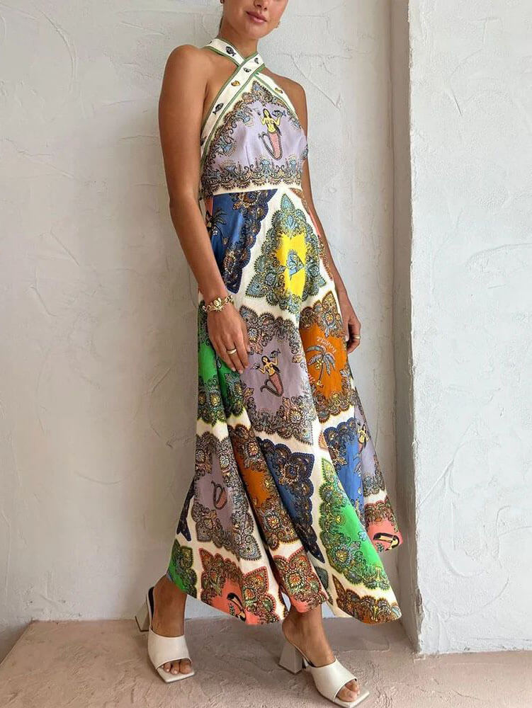 Women's Floral Maxi Dress | Sleeveless Style