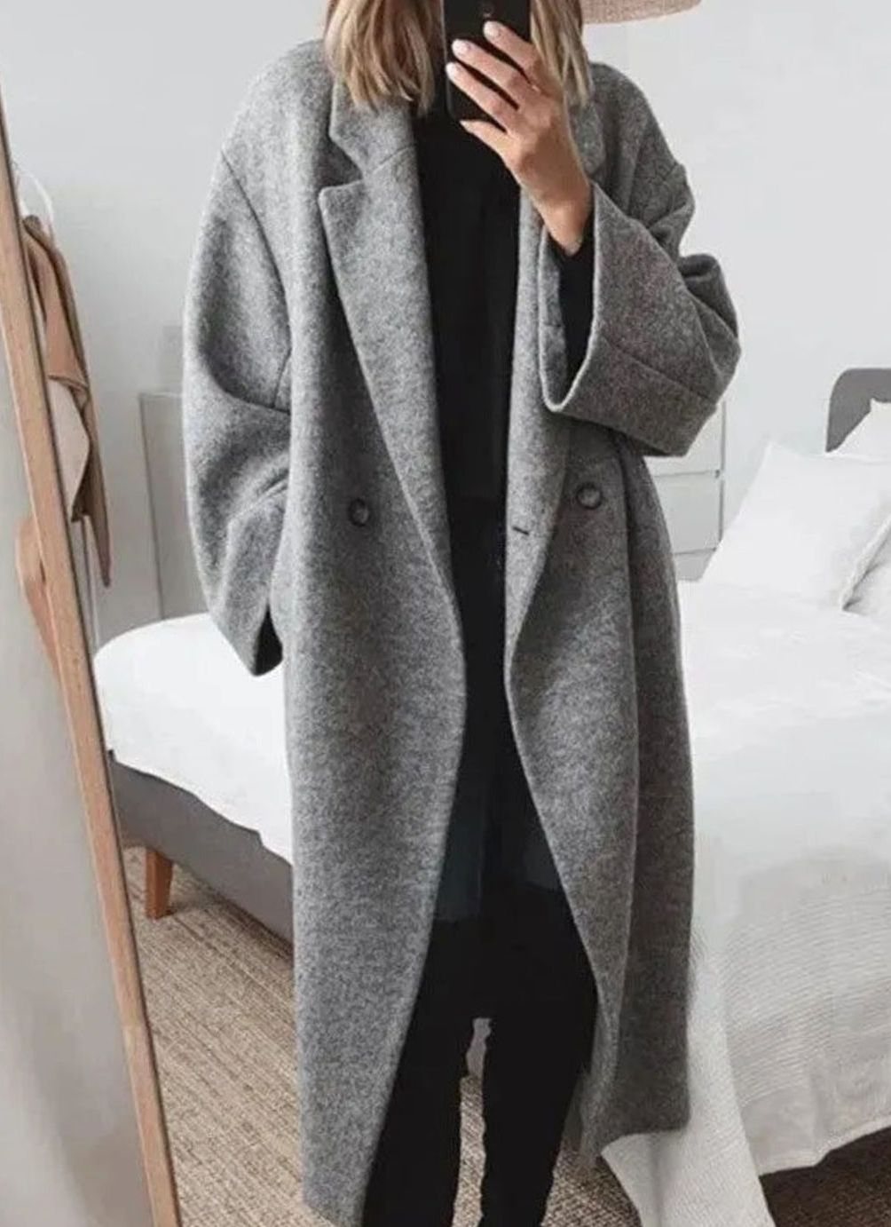Carissa | Women's Oversized Relaxed-Fit Double-Breasted Long Coat