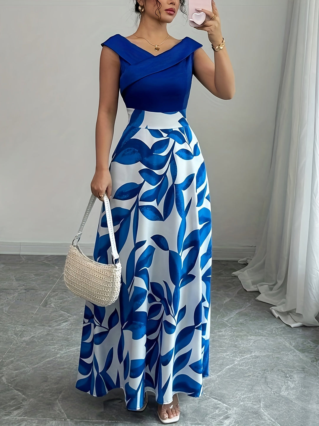 Women's Wedding Guest Maxi Dress | A Line V-Neck