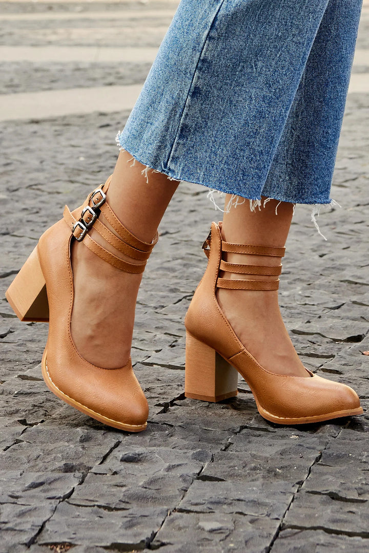 Heels For Women | Block Ankle Strap Design
