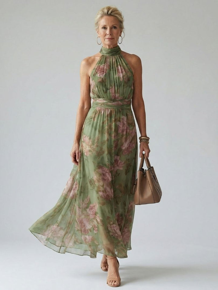 Women's Green Midi Dress | Halter Style