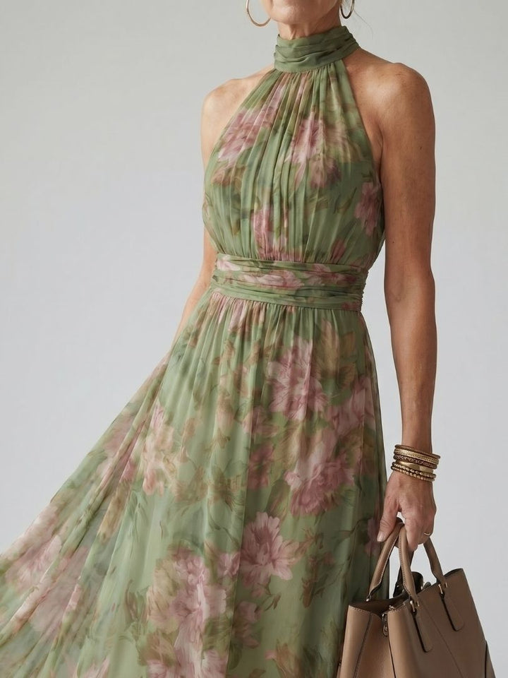 Women's Green Midi Dress | Halter Style
