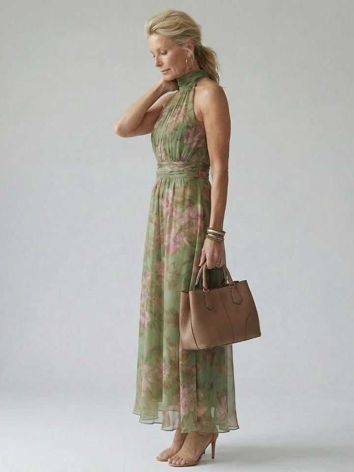 Women's Green Midi Dress | Halter Style