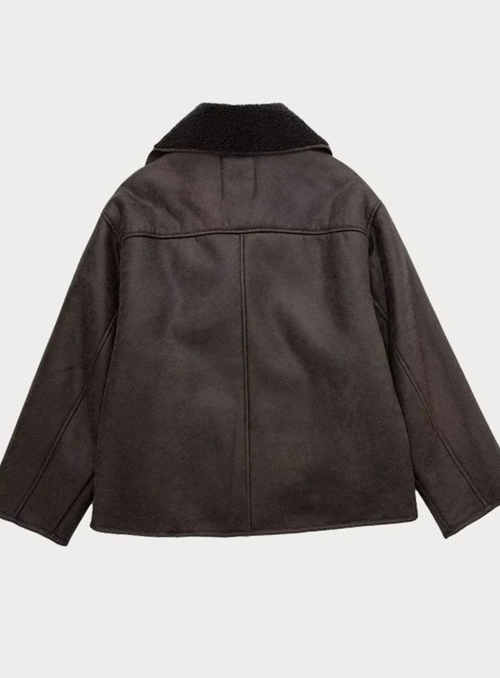 Coral | Women's Oversized Shearling-Lined Double-Breasted Jacket