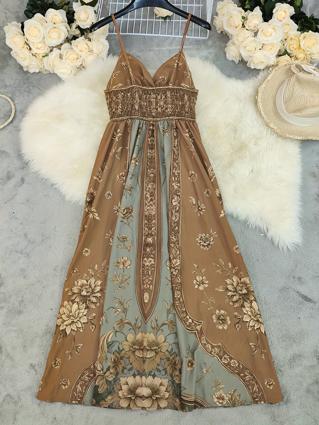 Women's Boho Maxi Dress | Floral Beach