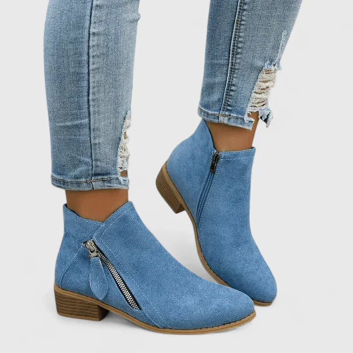 Boots For Women | Side Zipper Ankle Heel