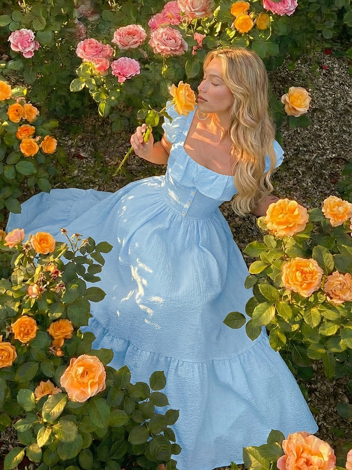 Women's Cocktail Maxi Dress | Ruffled Off-Shoulder