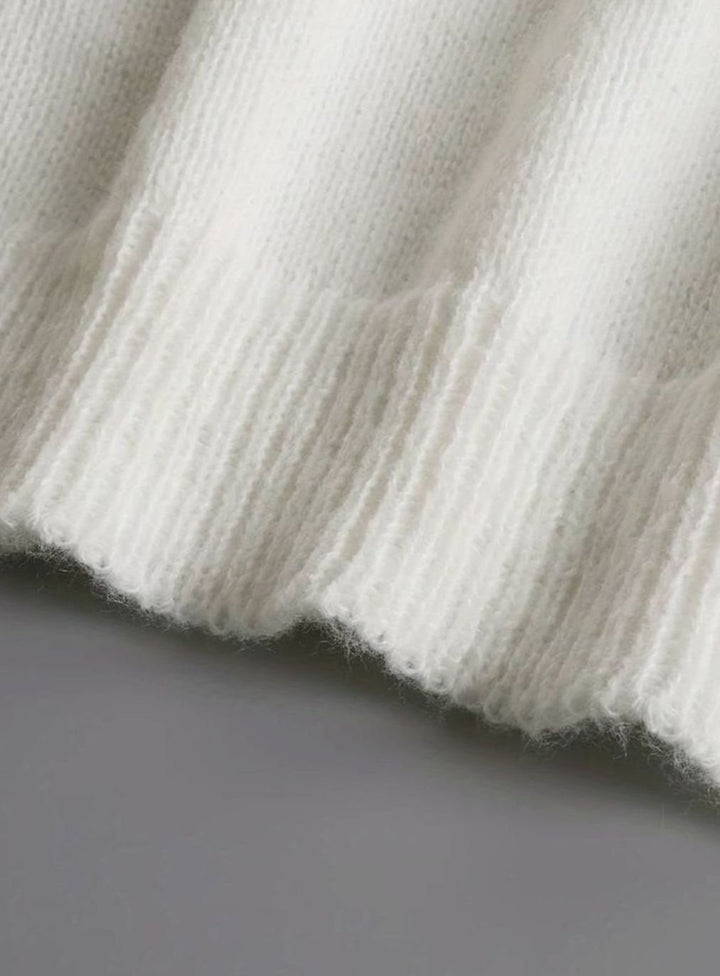 Diane | Women's Elegant Ruffled V-Neck Knit Cardigan