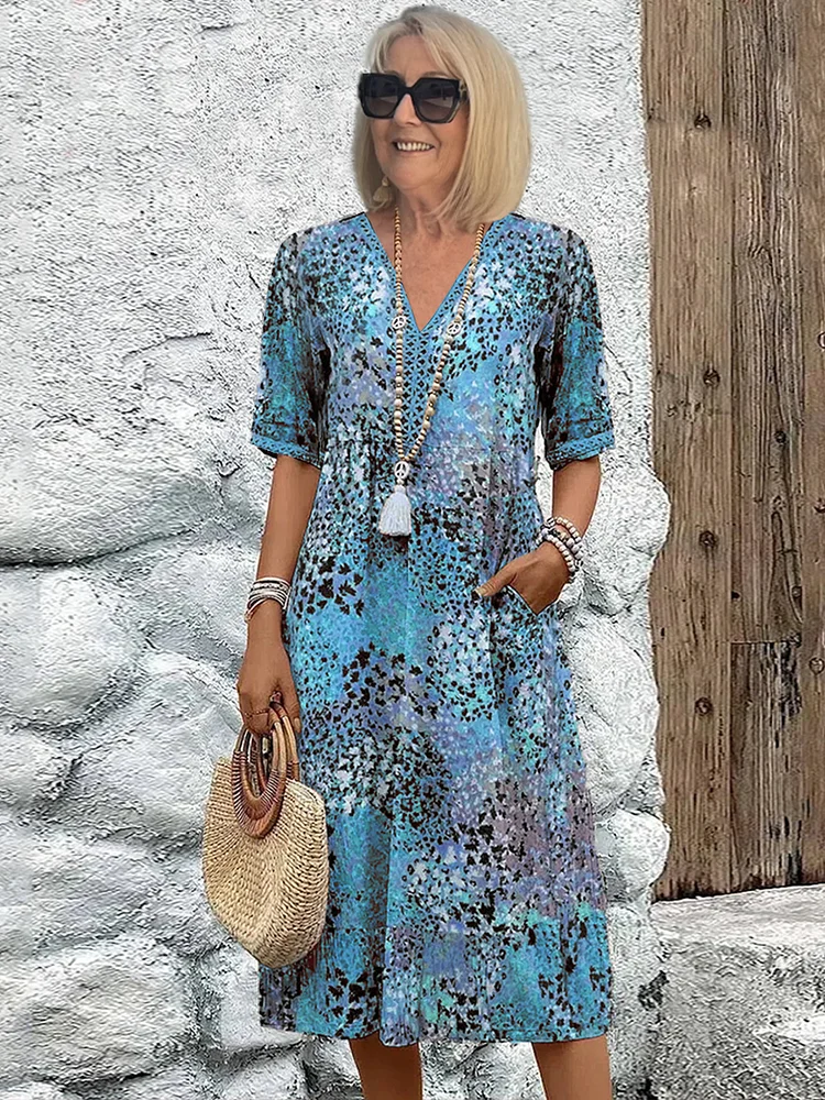 Dress For Women | V-Neck Colorful
