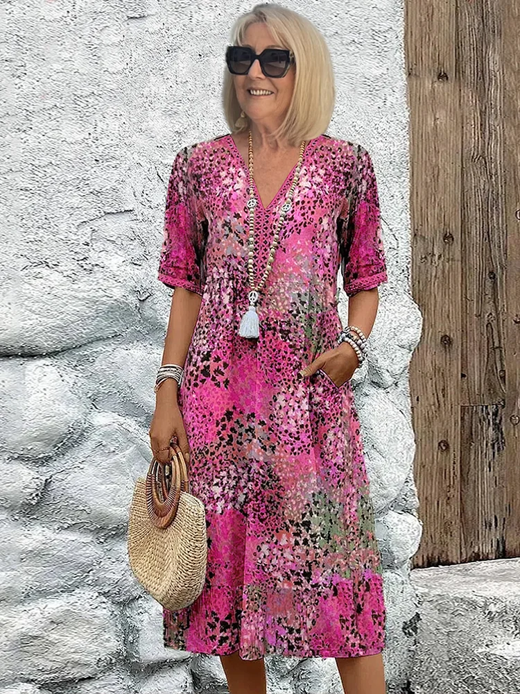 Dress For Women | V-Neck Colorful