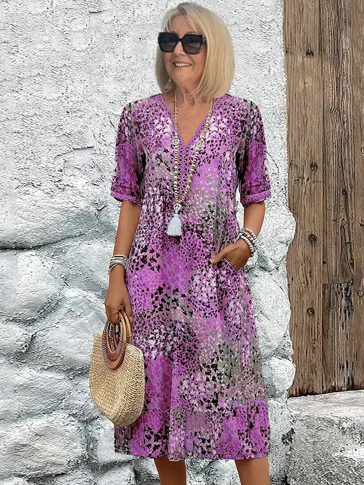 Dress For Women | V-Neck Colorful