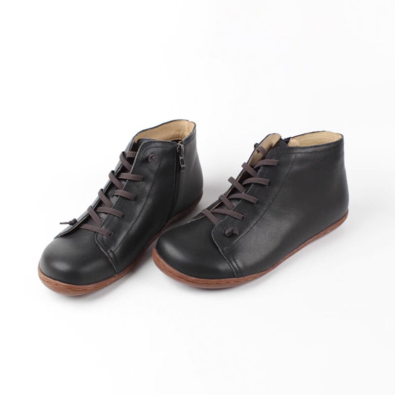Boots For Women | Rounded Toe Lace Up Low Ankle Style