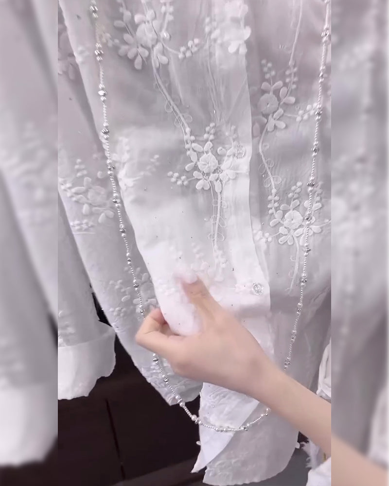 Shirt For Women | Embroidered Drop Shoulder