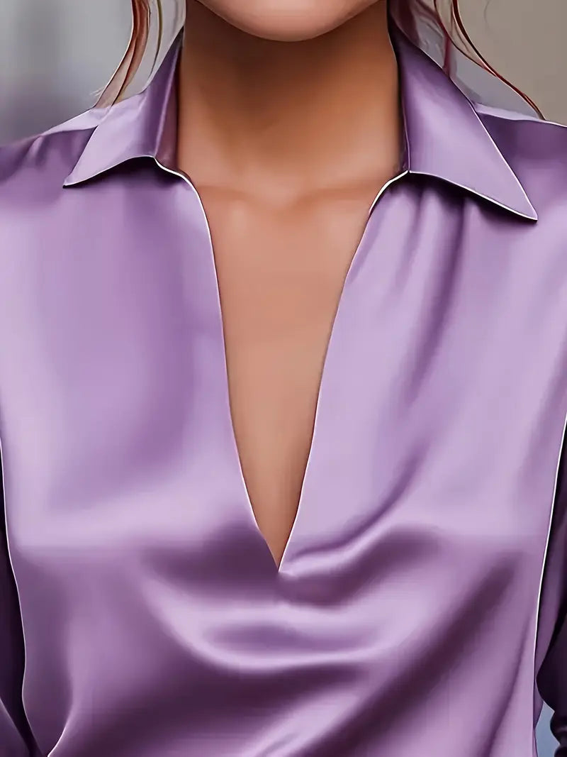 Blouse For Women | Draped Neck Long Sleeve