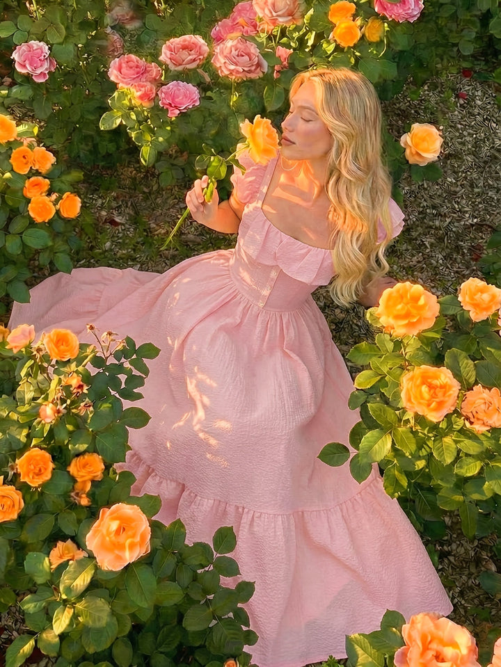 Women's Cocktail Maxi Dress | Ruffled Off-Shoulder