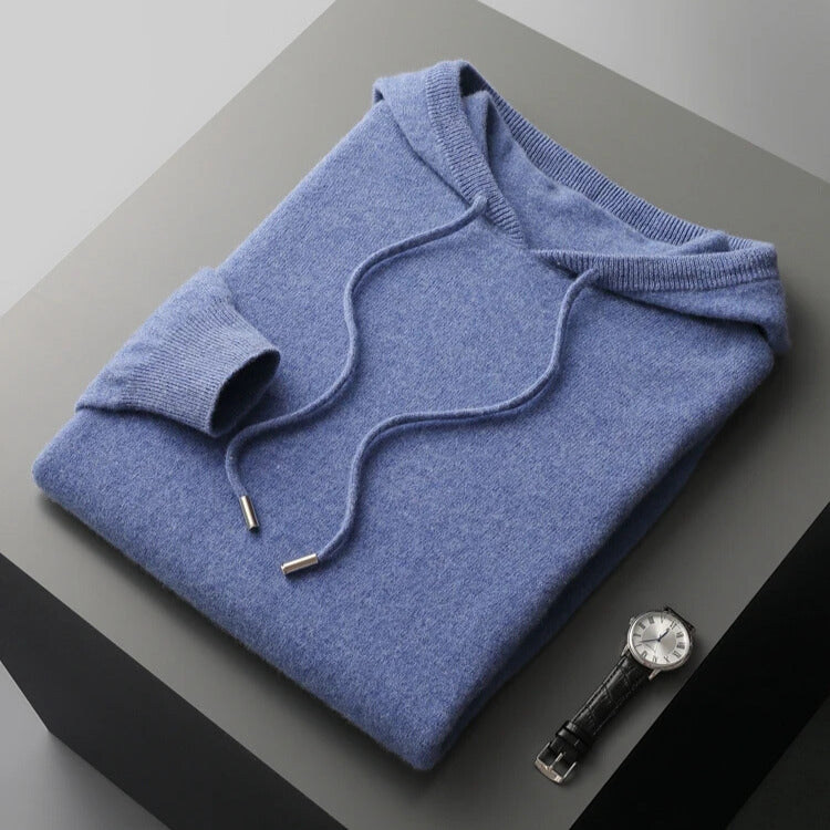 Unisex pullover hoodie with drawstring hood and ribbed trims