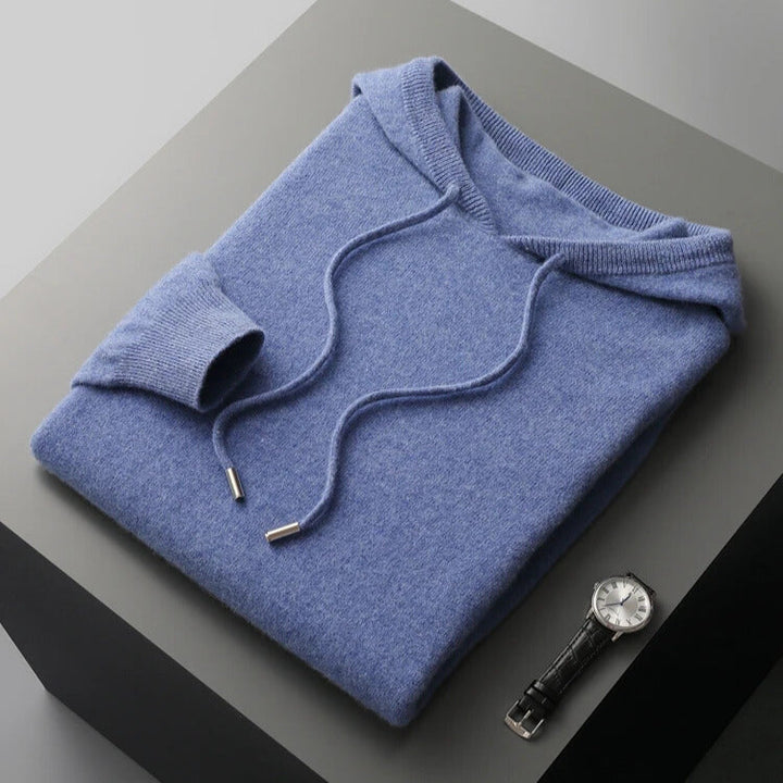 Unisex pullover hoodie with drawstring hood and ribbed trims