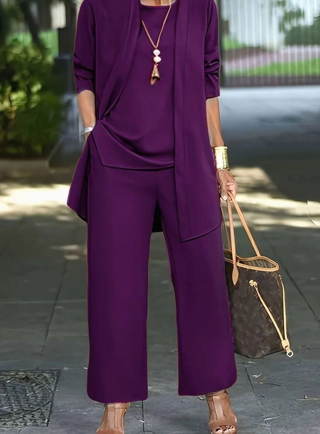 Elodie | Women's Three-Piece Relaxed Wide-Leg Outfit Set