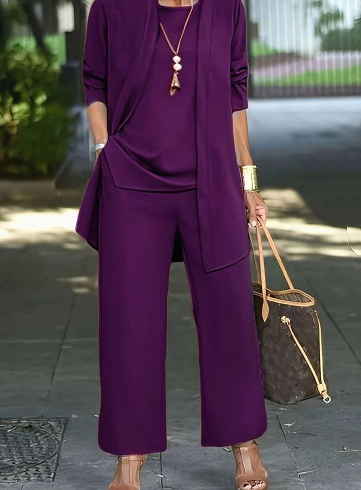 Elodie | Women's Three-Piece Relaxed Wide-Leg Outfit Set