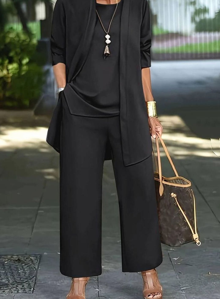 Elodie | Women's Three-Piece Relaxed Wide-Leg Outfit Set