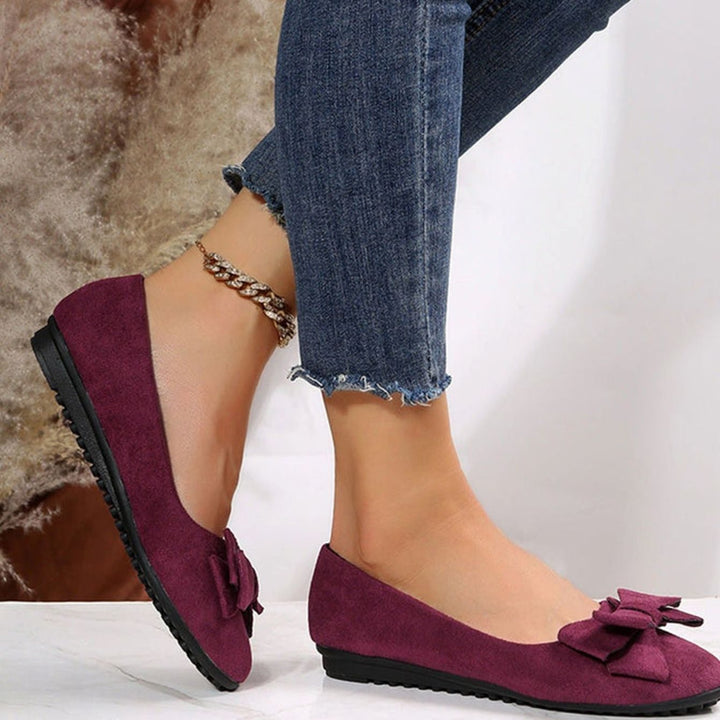 Enid | Women's Orthopedic Bow-Detail Suede Slip-On Comfort Shoes