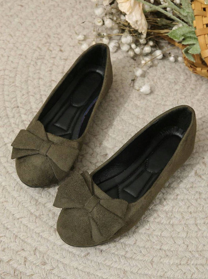 Enid | Women's Orthopedic Bow-Detail Suede Slip-On Comfort Shoes