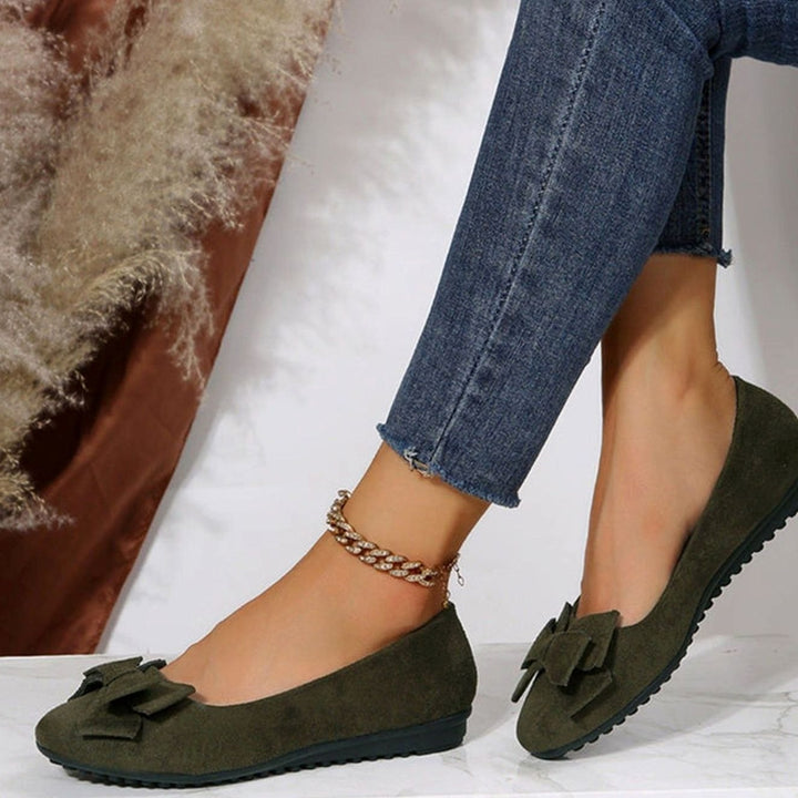 Enid | Women's Orthopedic Bow-Detail Suede Slip-On Comfort Shoes