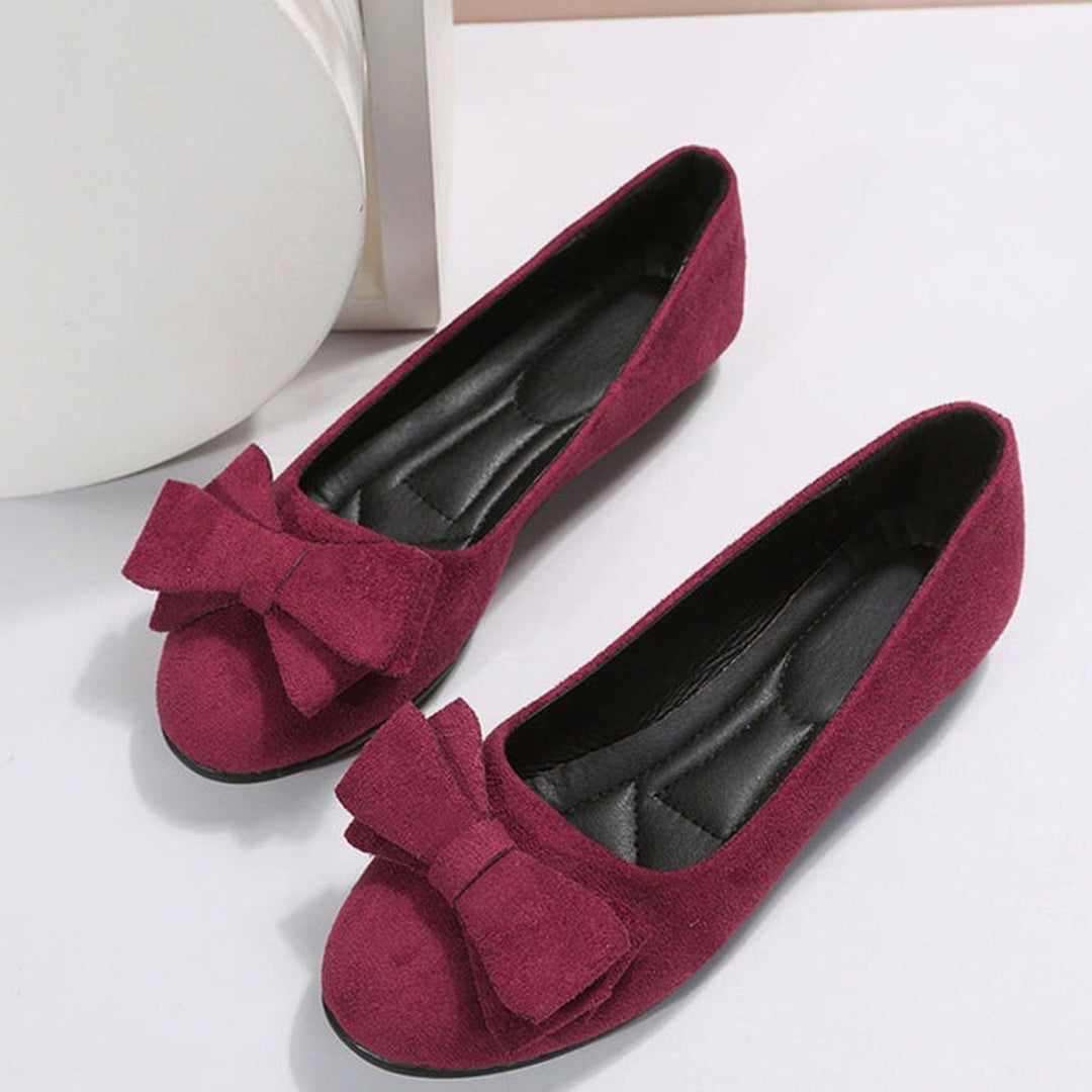 Enid | Women's Orthopedic Bow-Detail Suede Slip-On Comfort Shoes