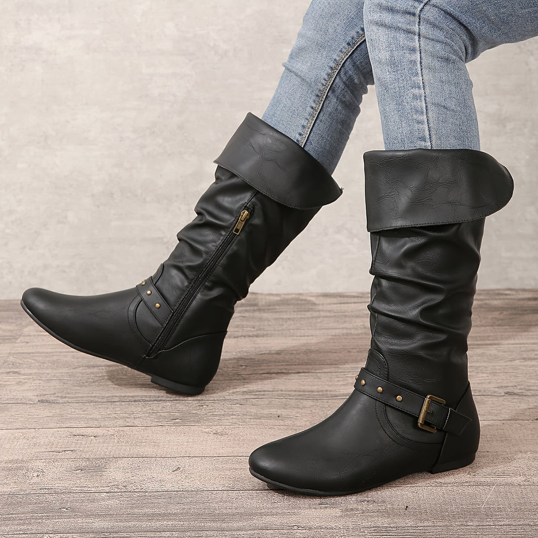 Boots For Women | Closed Toe Knee-High Zipper Style