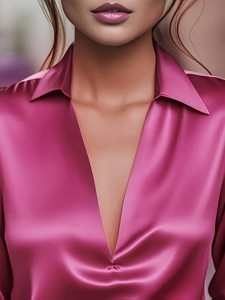 Blouse For Women | Draped Neck Long Sleeve