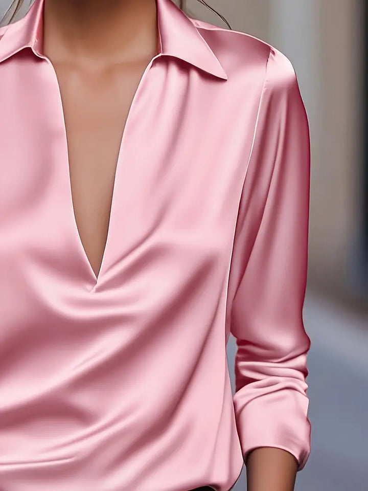 Blouse For Women | Draped Neck Long Sleeve