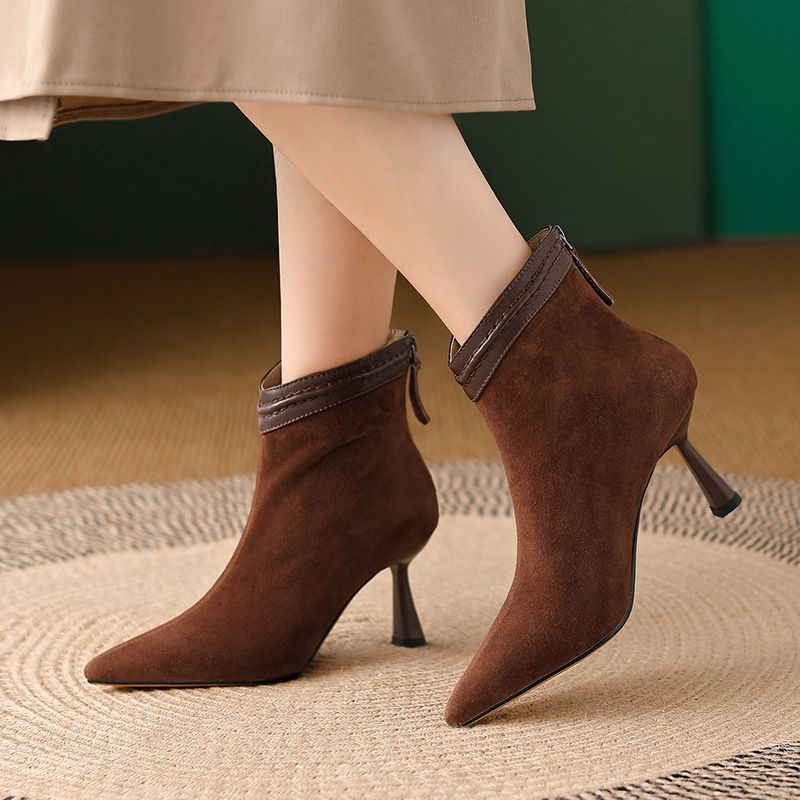 Boots For Women | Pointed Toe Ankle Slim Heel Style
