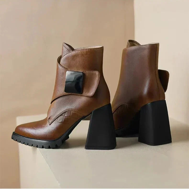 Boots For Women | Square Toe Ankle Block Heel Style