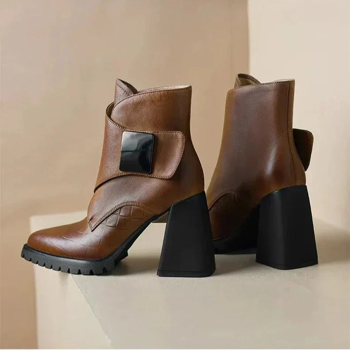 Boots For Women | Square Toe Ankle Block Heel Style