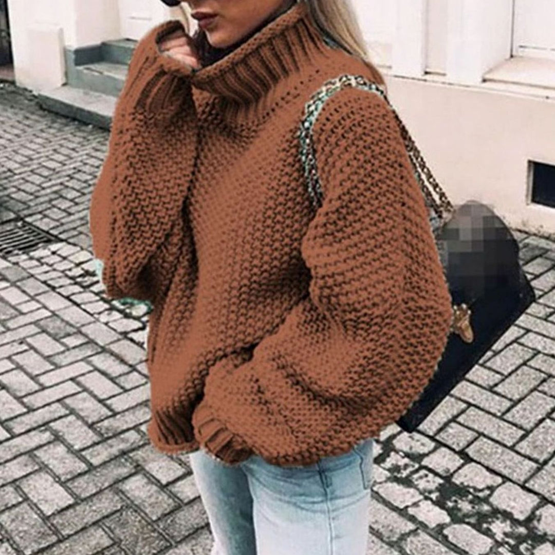 Ginger | Women's Oversized Chunky Knit Turtleneck Sweater