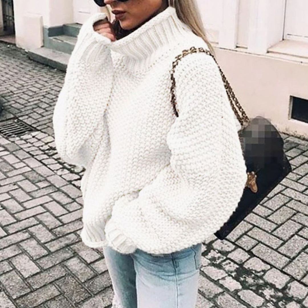 Ginger | Women's Oversized Chunky Knit Turtleneck Sweater