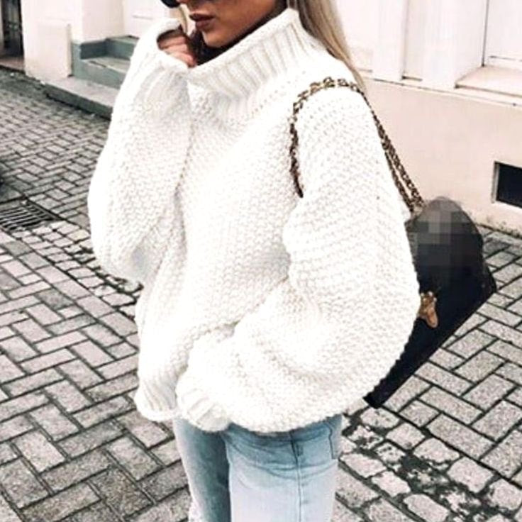 Ginger | Women's Oversized Chunky Knit Turtleneck Sweater