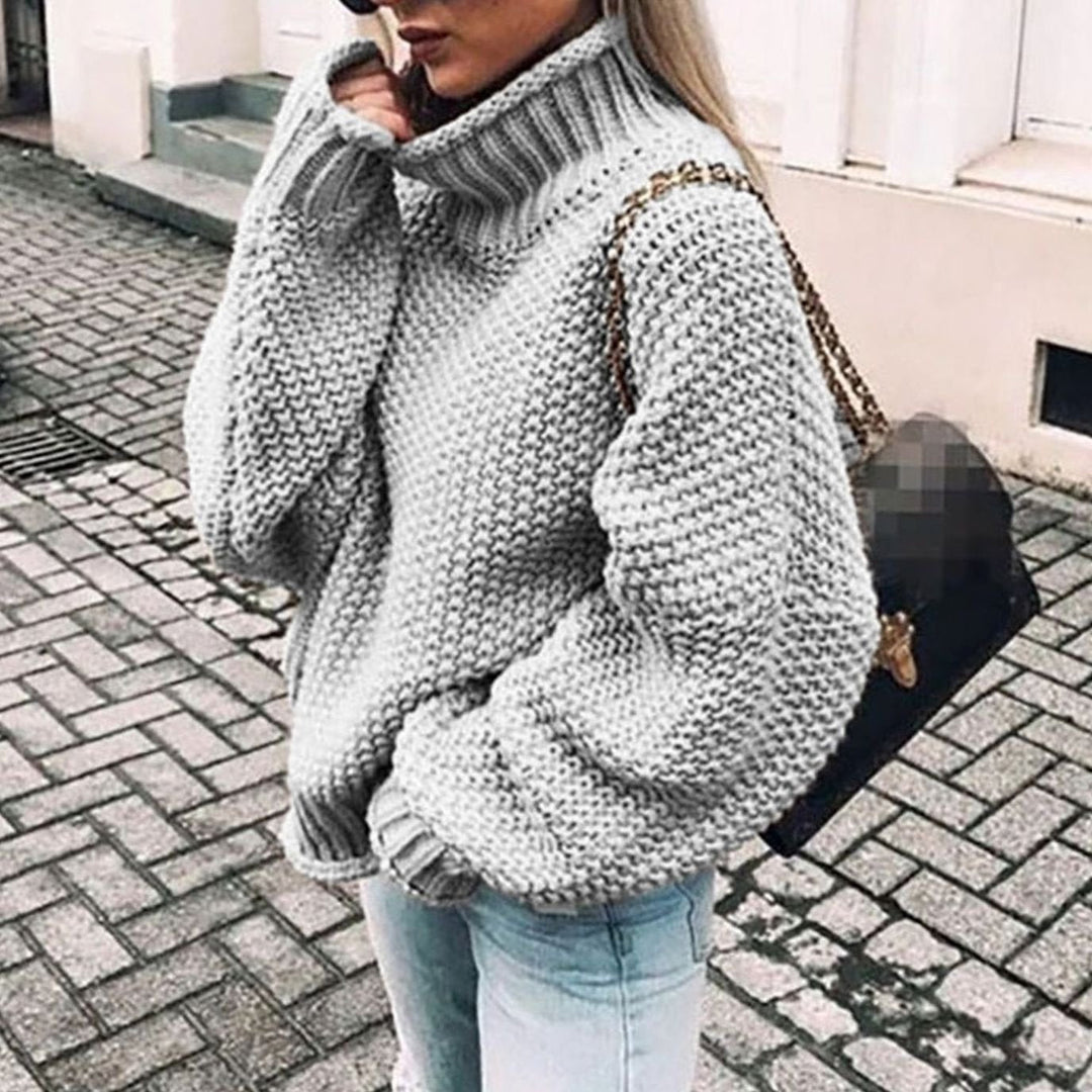 Ginger | Women's Oversized Chunky Knit Turtleneck Sweater