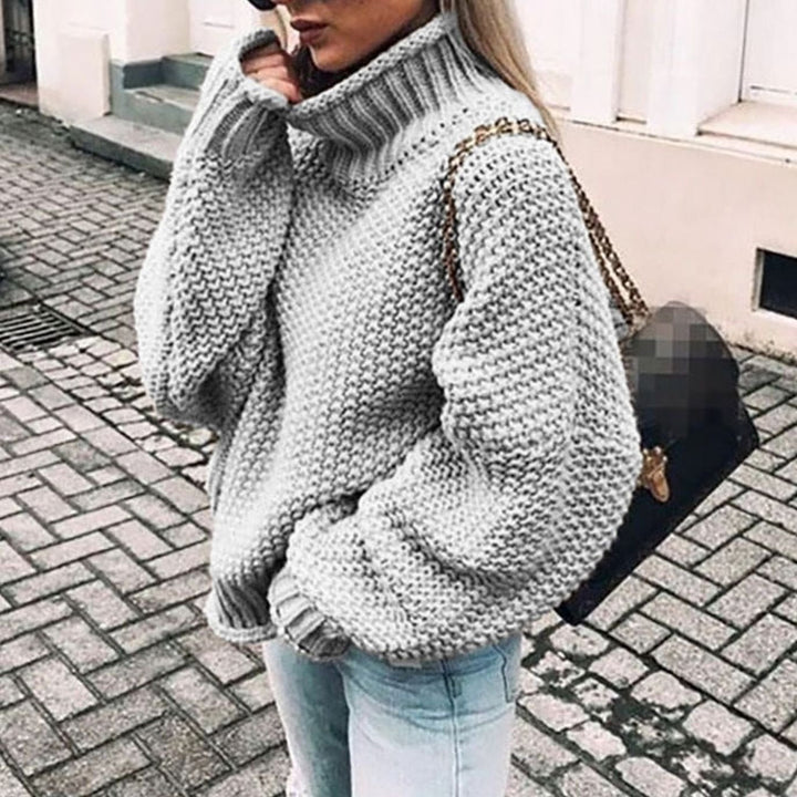 Ginger | Women's Oversized Chunky Knit Turtleneck Sweater