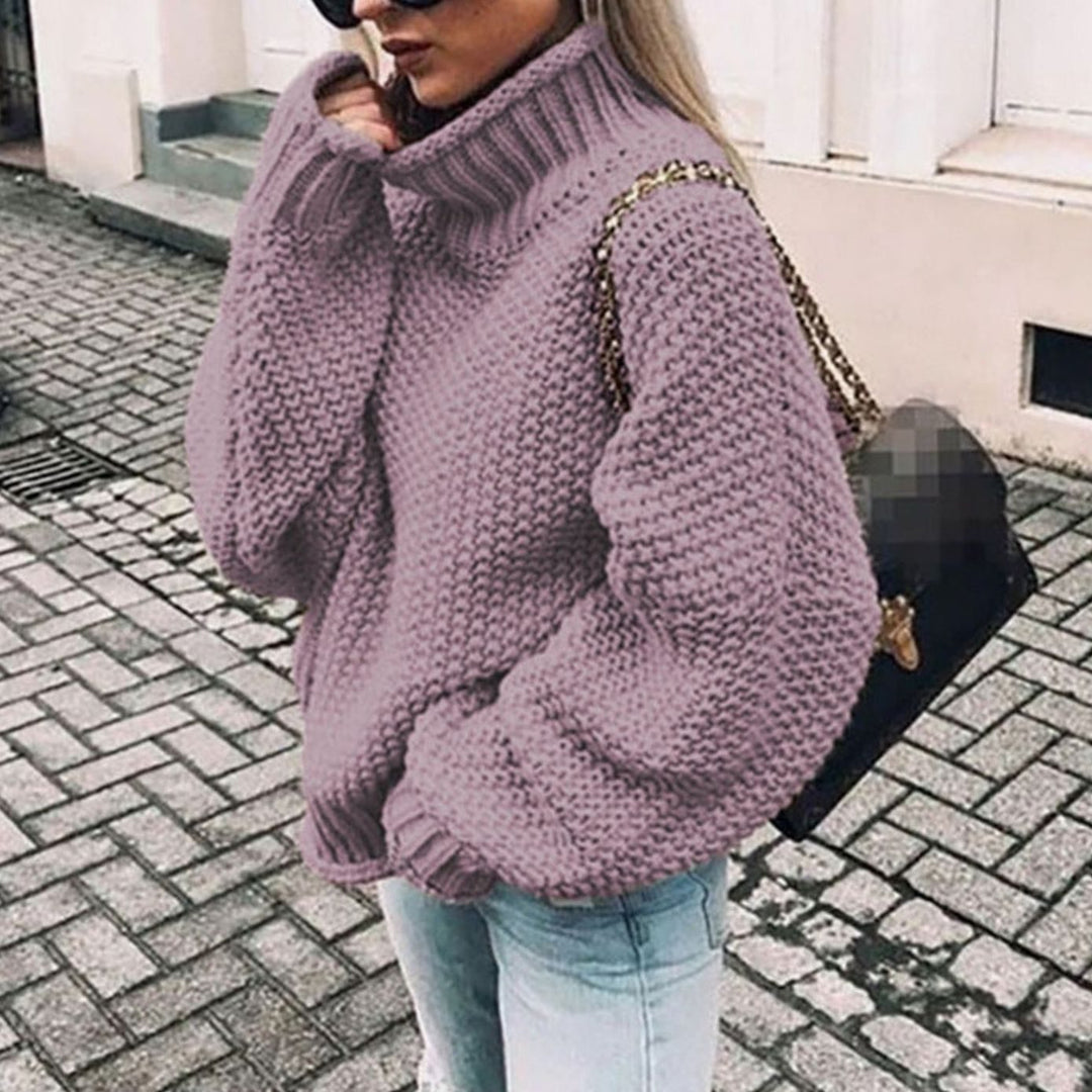 Ginger | Women's Oversized Chunky Knit Turtleneck Sweater
