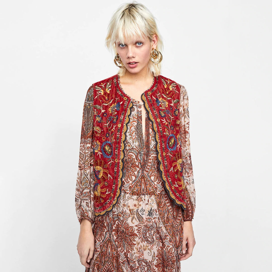 Women’s Vest | Boho Embroidered