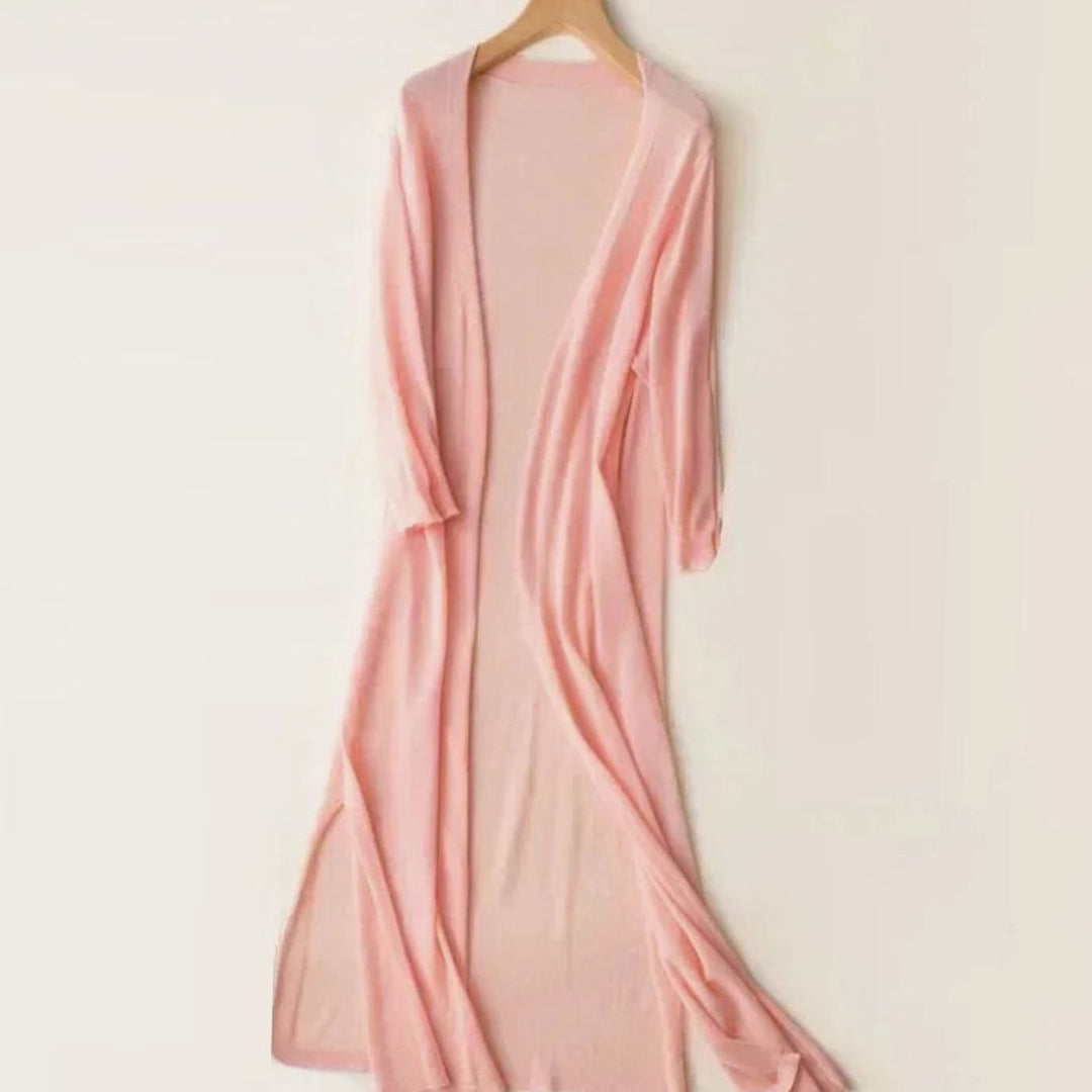 Hattie | Women's Relaxed Open-Front Lightweight Knit Long Cardigan