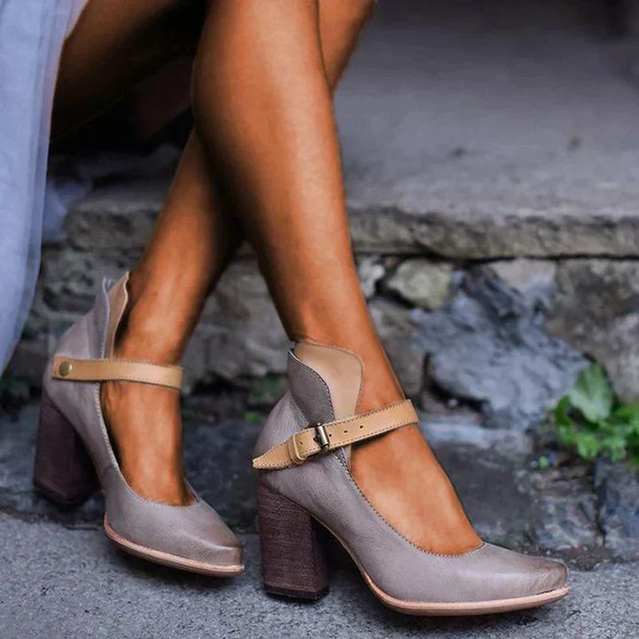 Women's Mary Jane Shoes | Buckle Strap Block Style